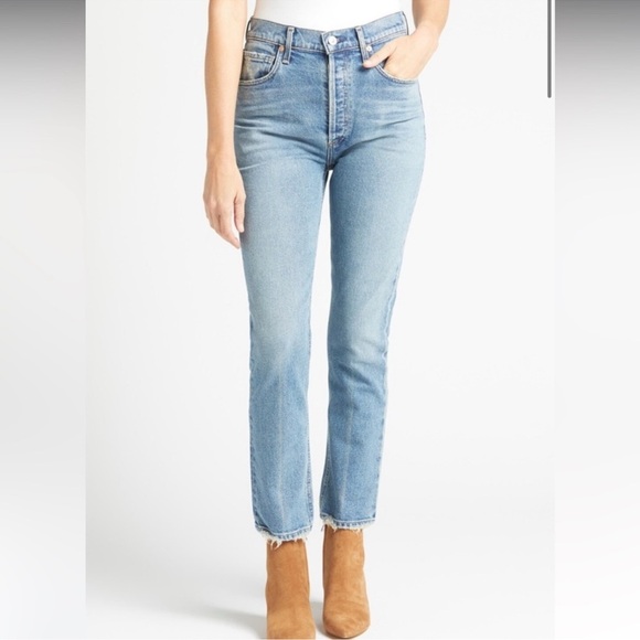 CITIZENS OF HUMANITY Jolene Straight Leg Jeans Light Blue Wash Size 32 Women’s - Picture 1 of 12